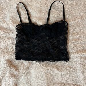 Black Lace Crop Top